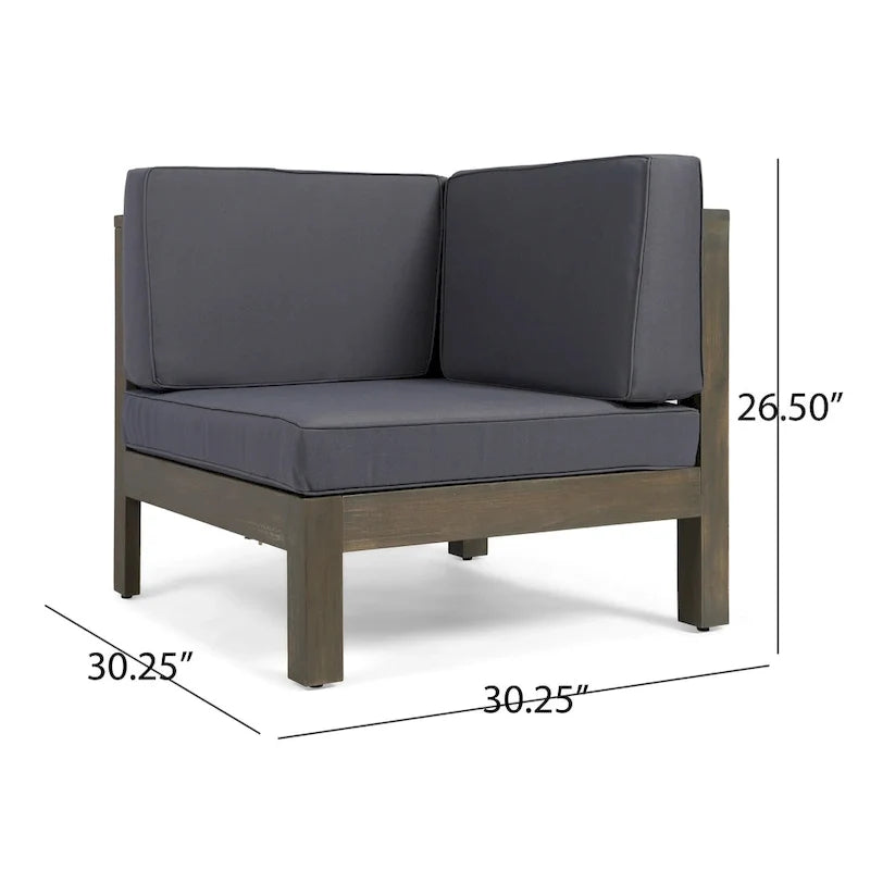 Oana Outdoor 7-seater Acacia Wood Sectional Sofa Set by Christopher Knight Home
