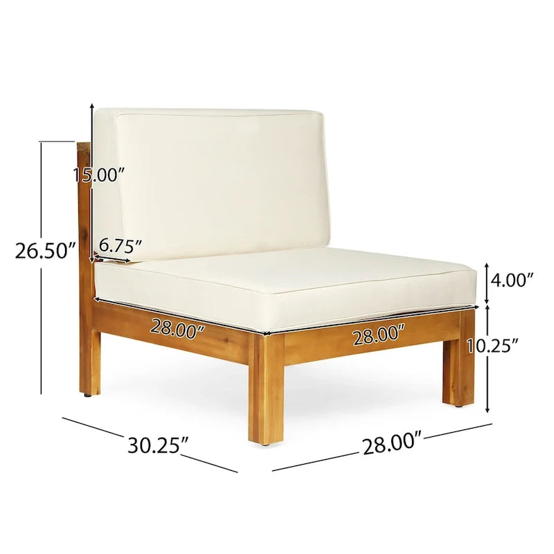 Oana Outdoor 7-seater Acacia Wood Sectional Sofa Set by Christopher Knight Home