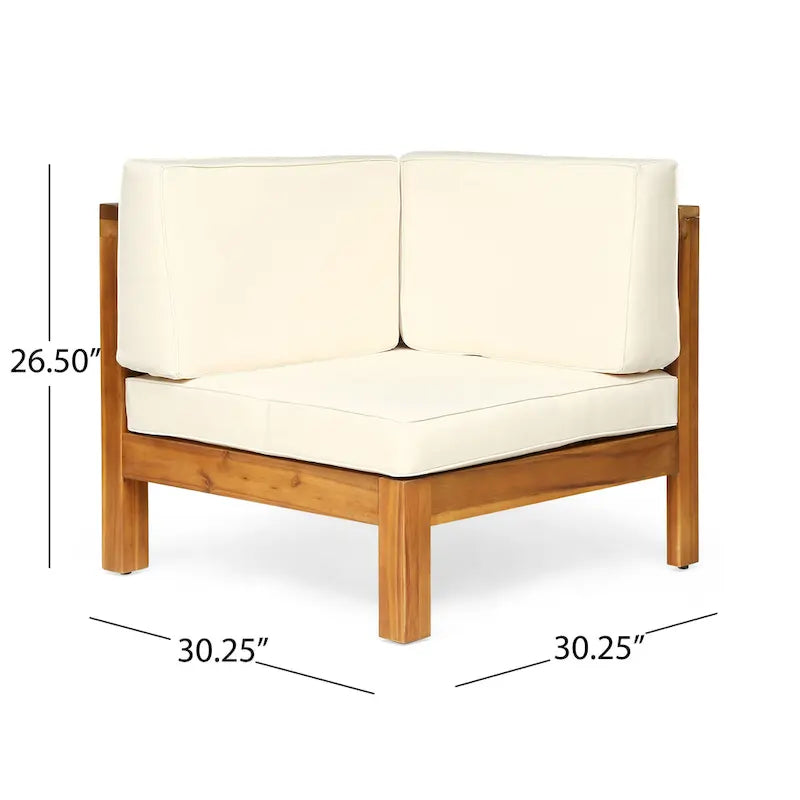 Oana Outdoor 7-seater Acacia Wood Sectional Sofa Set by Christopher Knight Home