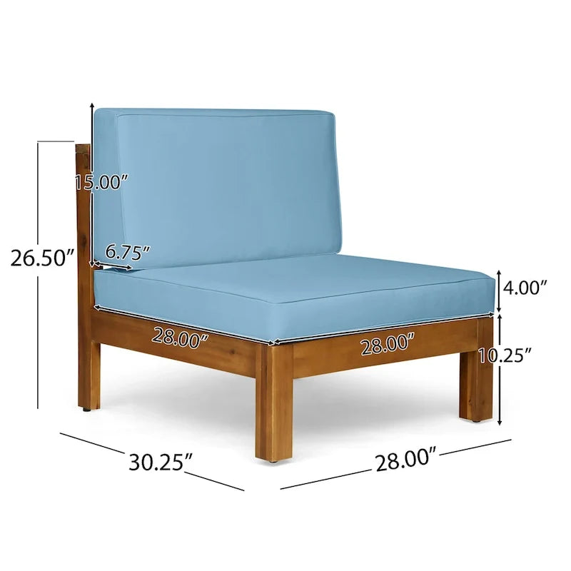 Oana Outdoor 7-seater Acacia Wood Sectional Sofa Set by Christopher Knight Home