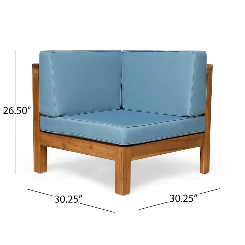 Oana Outdoor 7-seater Acacia Wood Sectional Sofa Set by Christopher Knight Home