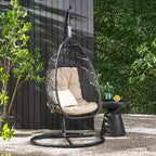 Elmcrest Outdoor Wicker and Rope Hanging Chair with Stand by Christopher Knight Home - 400 lb limit