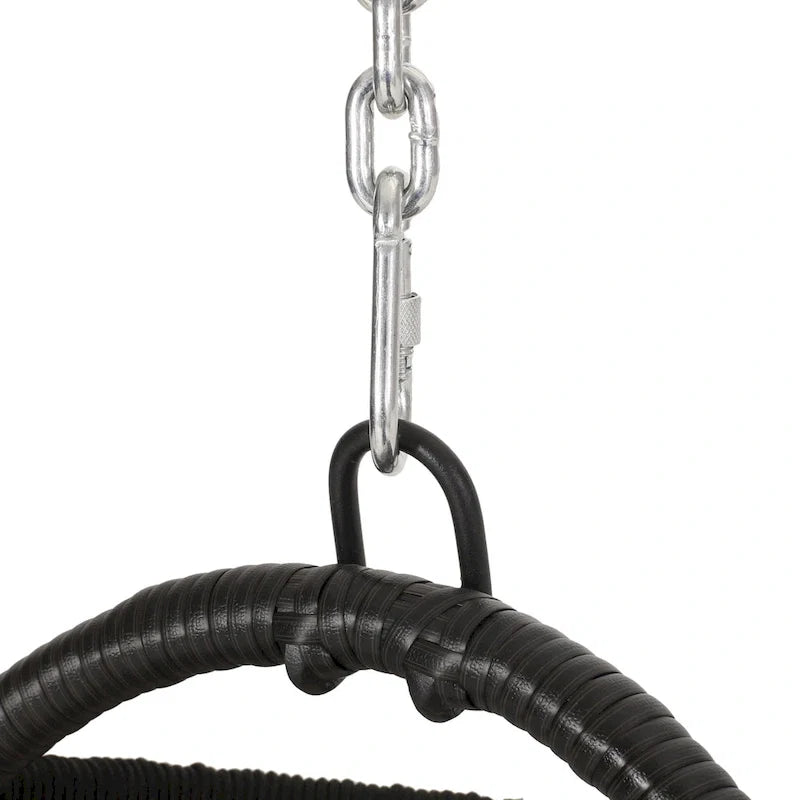 Elmcrest Outdoor Wicker and Rope Hanging Chair with Stand by Christopher Knight Home - 400 lb limit