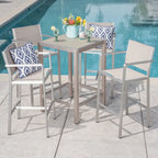 Cape Coral Outdoor 5-piece Aluminum Square Bar Set by Christopher Knight Home