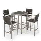 Cape Coral Outdoor 5-piece Aluminum Square Bar Set by Christopher Knight Home