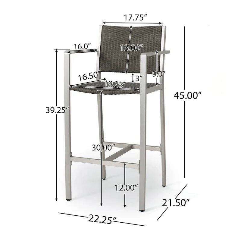 Cape Coral Outdoor 5-piece Aluminum Square Bar Set by Christopher Knight Home