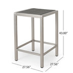 Cape Coral Outdoor 5-piece Aluminum Square Bar Set by Christopher Knight Home