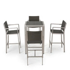 Cape Coral Outdoor 5-piece Aluminum Square Bar Set by Christopher Knight Home
