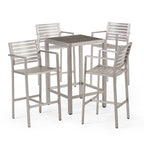 Cape Coral Outdoor 5-piece Aluminum Square Bar Set by Christopher Knight Home