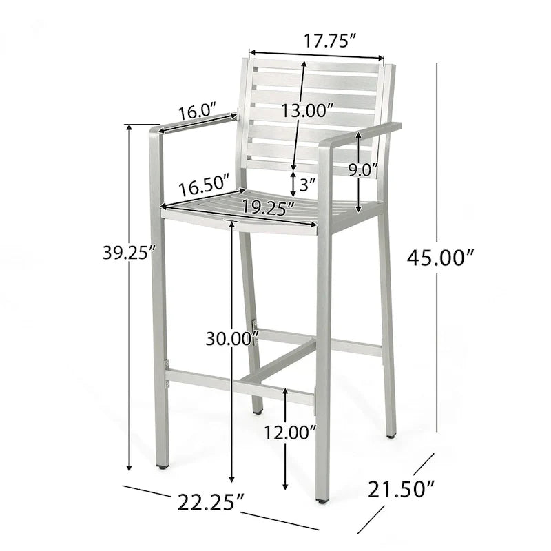 Cape Coral Outdoor 5-piece Aluminum Square Bar Set by Christopher Knight Home