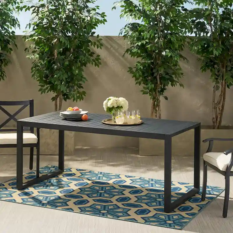 Navan Modern Aluminum Outdoor Dining Table by Christopher Knight Home - 70.00 L x 35.00 W x 30.00 H