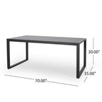 Navan Modern Aluminum Outdoor Dining Table by Christopher Knight Home - 70.00 L x 35.00 W x 30.00 H