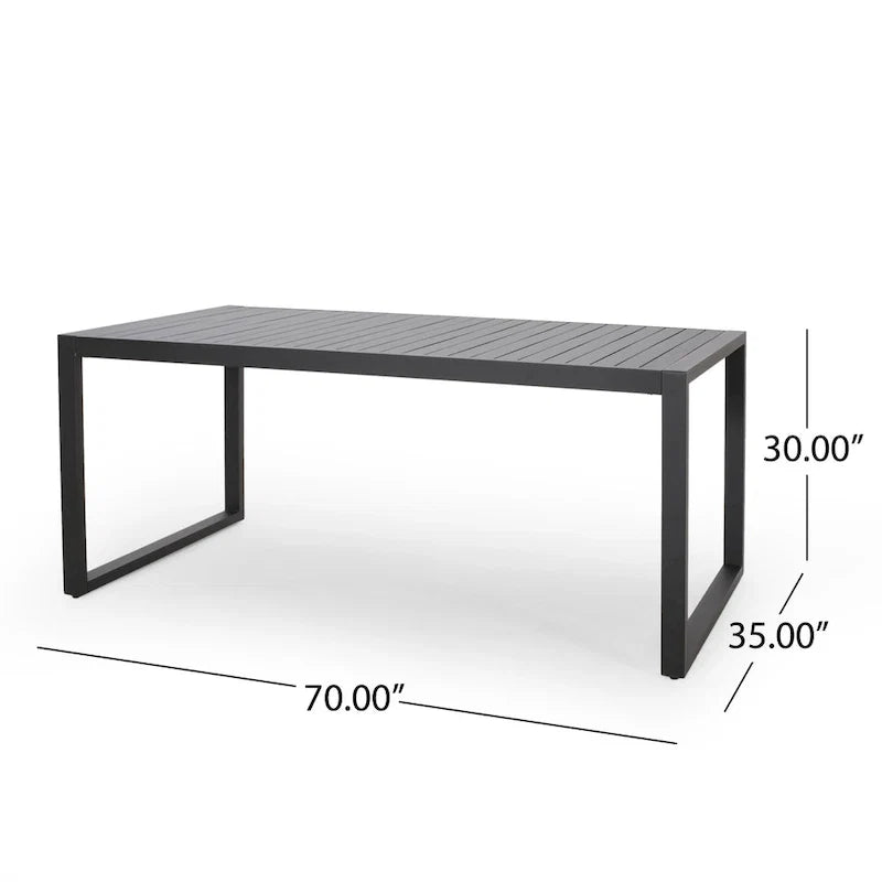 Navan Modern Aluminum Outdoor Dining Table by Christopher Knight Home - 70.00 L x 35.00 W x 30.00 H