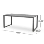 Navan Modern Aluminum Outdoor Dining Table by Christopher Knight Home - 70.00 L x 35.00 W x 30.00 H