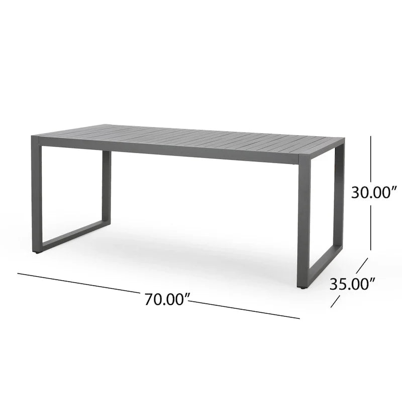 Navan Modern Aluminum Outdoor Dining Table by Christopher Knight Home - 70.00 L x 35.00 W x 30.00 H