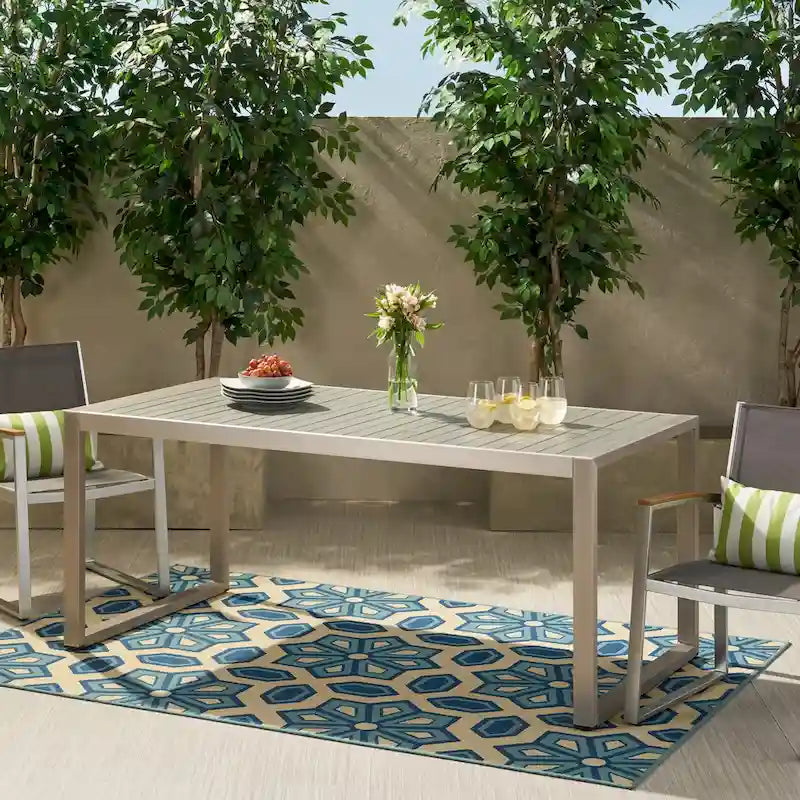 Navan Modern Aluminum Outdoor Dining Table by Christopher Knight Home - 70.00 L x 35.00 W x 30.00 H