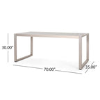 Navan Modern Aluminum Outdoor Dining Table by Christopher Knight Home - 70.00 L x 35.00 W x 30.00 H