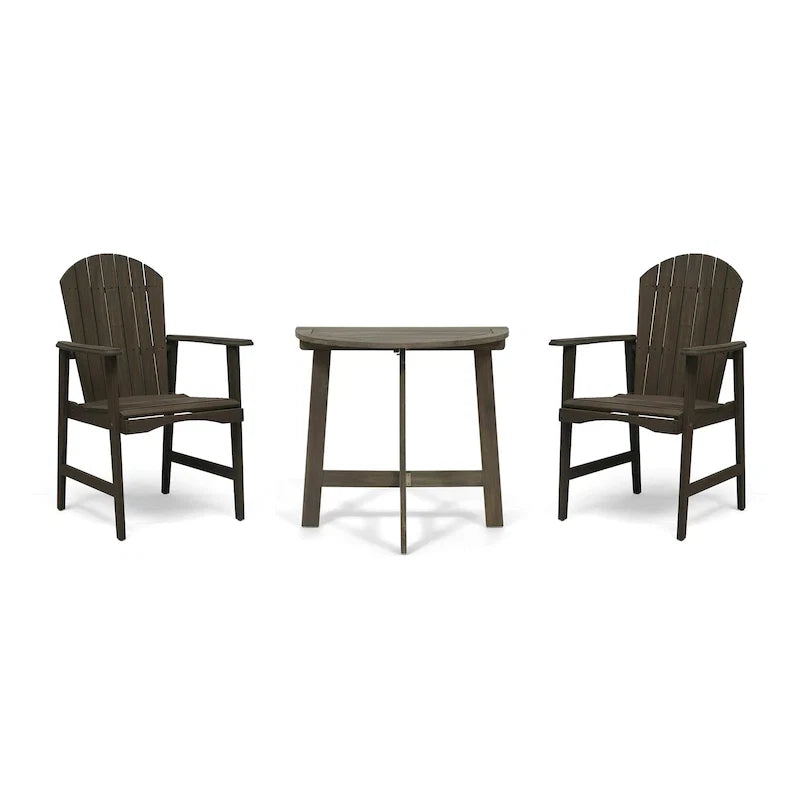 Oso Outdoor 3-piece Half-circle Acacia Wood Bistro Table Set by Christopher Knight Home
