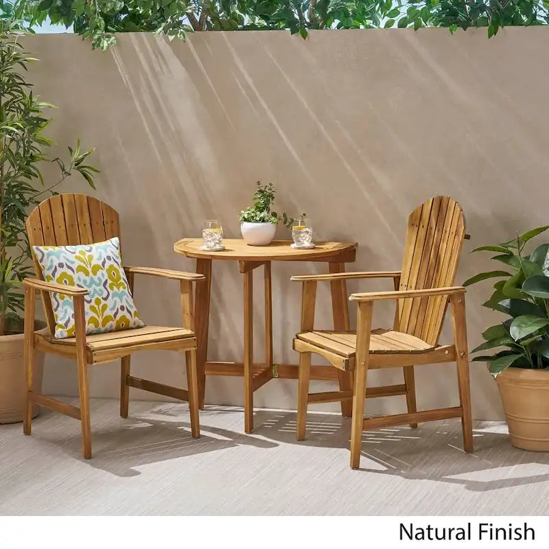Oso Outdoor 3-piece Half-circle Acacia Wood Bistro Table Set by Christopher Knight Home