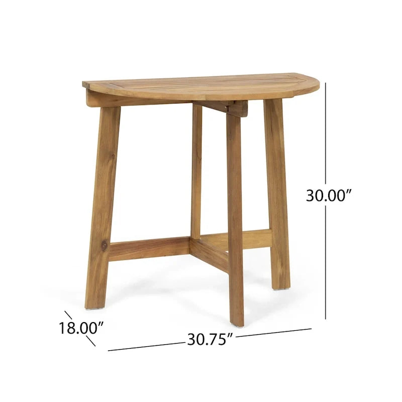 Oso Outdoor 3-piece Half-circle Acacia Wood Bistro Table Set by Christopher Knight Home