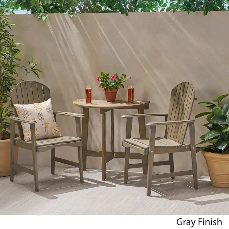 Oso Outdoor 3-piece Half-circle Acacia Wood Bistro Table Set by Christopher Knight Home