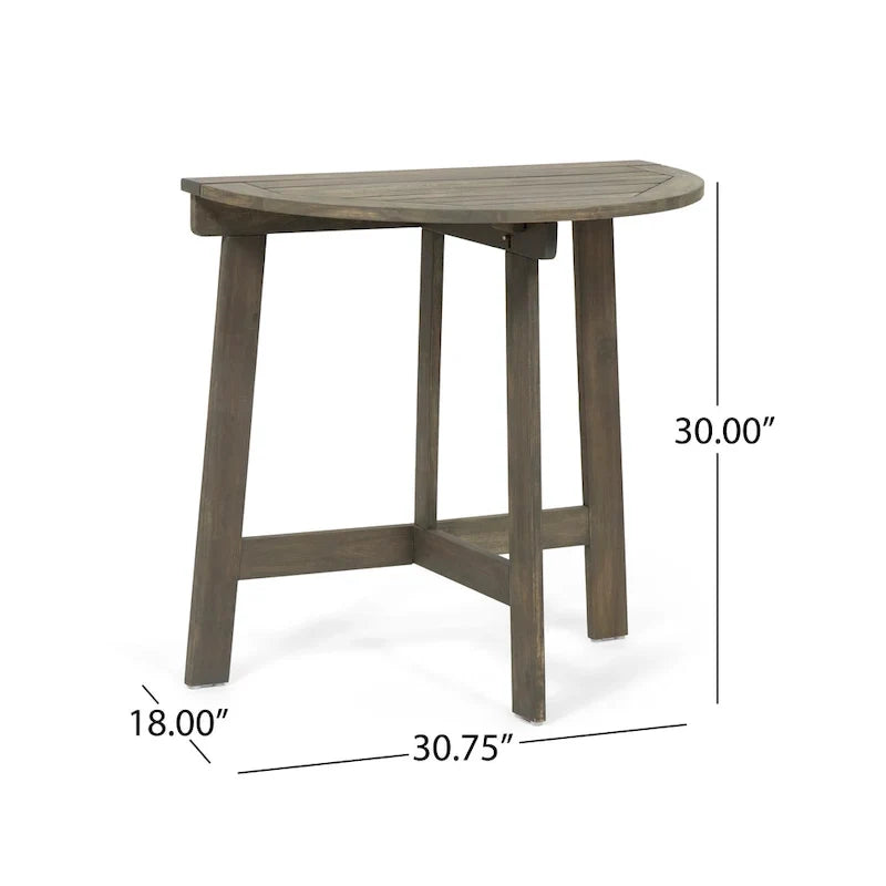 Oso Outdoor 3-piece Half-circle Acacia Wood Bistro Table Set by Christopher Knight Home