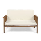 Carolina Outdoor Acacia Wood Loveseat by Christopher Knight Home