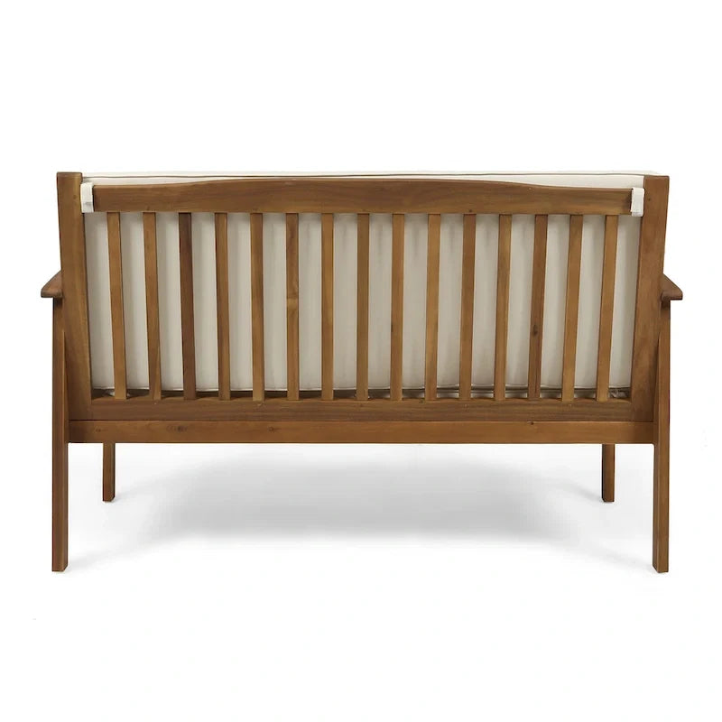 Carolina Outdoor Acacia Wood Loveseat by Christopher Knight Home
