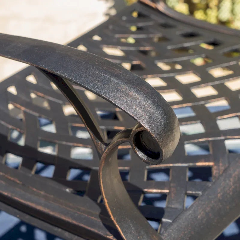 Austin Outdoor 7-piece Cast Aluminum Rectangle Dining Set by Christopher Knight Home
