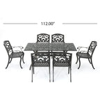 Austin Outdoor 7-piece Cast Aluminum Rectangle Dining Set by Christopher Knight Home