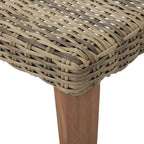 Hampton Outdoor Transitional Wicker and Acacia Wood Ottoman by Christopher Knight Home