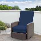 Outsunny Outdoor Rattan Wicker Swivel Recliner Lounge Chair