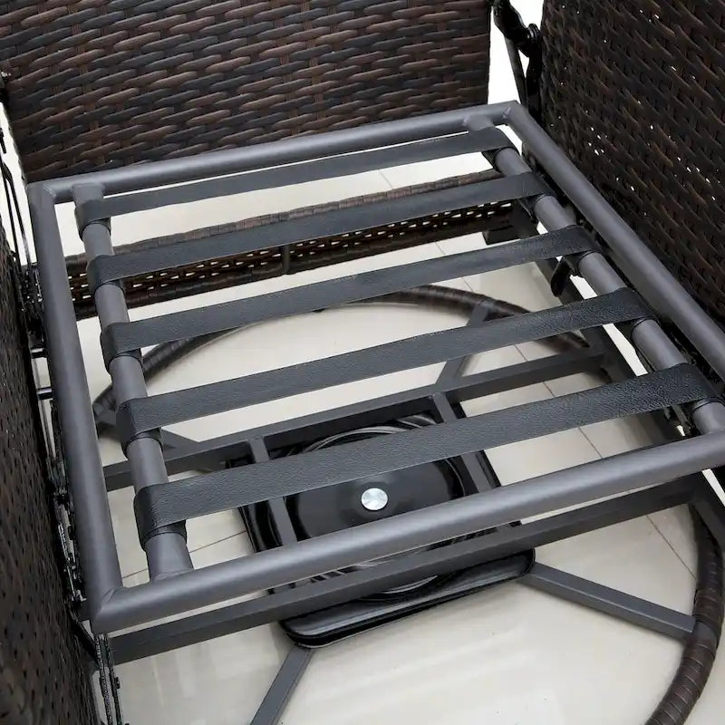Outsunny Outdoor Rattan Wicker Swivel Recliner Lounge Chair