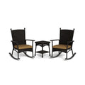 Portside Classic Dark Roast Rocking Chair Set (3-Piece)