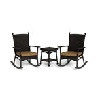 Portside Classic Dark Roast Rocking Chair Set (3-Piece)
