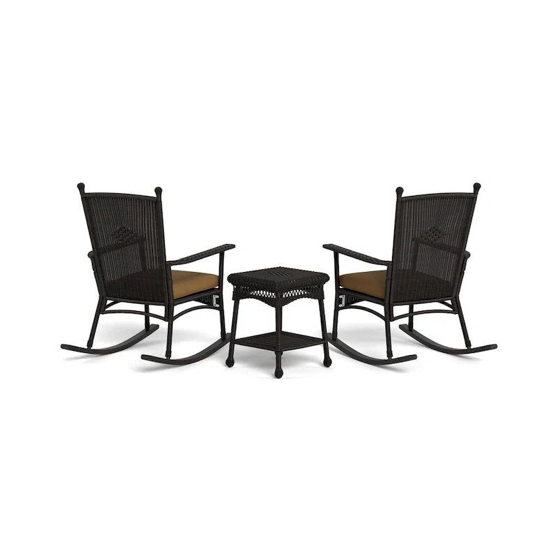 Portside Classic Dark Roast Rocking Chair Set (3-Piece)