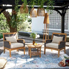 Cambridge Casual Palma 3-piece Teak Wicker Outdoor Chat Set with FREE Pillow