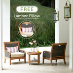 Cambridge Casual Palma 3-piece Teak Wicker Outdoor Chat Set with FREE Pillow