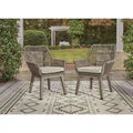 Signature Design by Ashley Beach Front Brown/Beige Outdoor Arm Chair Set With Cushions (Set of 2) - 28W x 27D x 35H