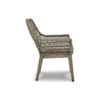 Signature Design by Ashley Beach Front Brown/Beige Outdoor Arm Chair Set With Cushions (Set of 2) - 28W x 27D x 35H