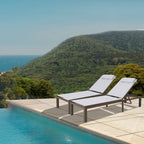 Outdoor Adjustable Quilted Chaise Lounge Chairs with Wheels (Set of 2) - 77.17 L  23.62 W  13.38 H