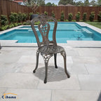 Clihome Outdoor Cast Aluminum Bistro Chair (Set of 2)