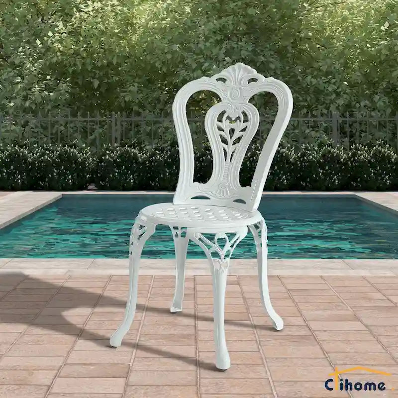 Clihome Outdoor Cast Aluminum Bistro Chair (Set of 2)