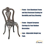 Clihome Outdoor Cast Aluminum Bistro Chair (Set of 2)