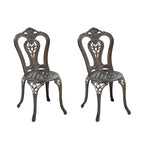 Clihome Outdoor Cast Aluminum Bistro Chair (Set of 2)