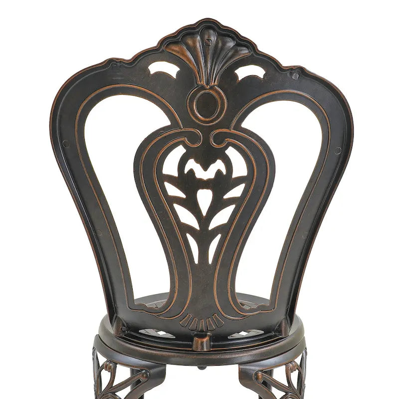 Clihome Outdoor Cast Aluminum Bistro Chair (Set of 2)