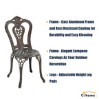 Clihome Outdoor Cast Aluminum Bistro Chair (Set of 2)