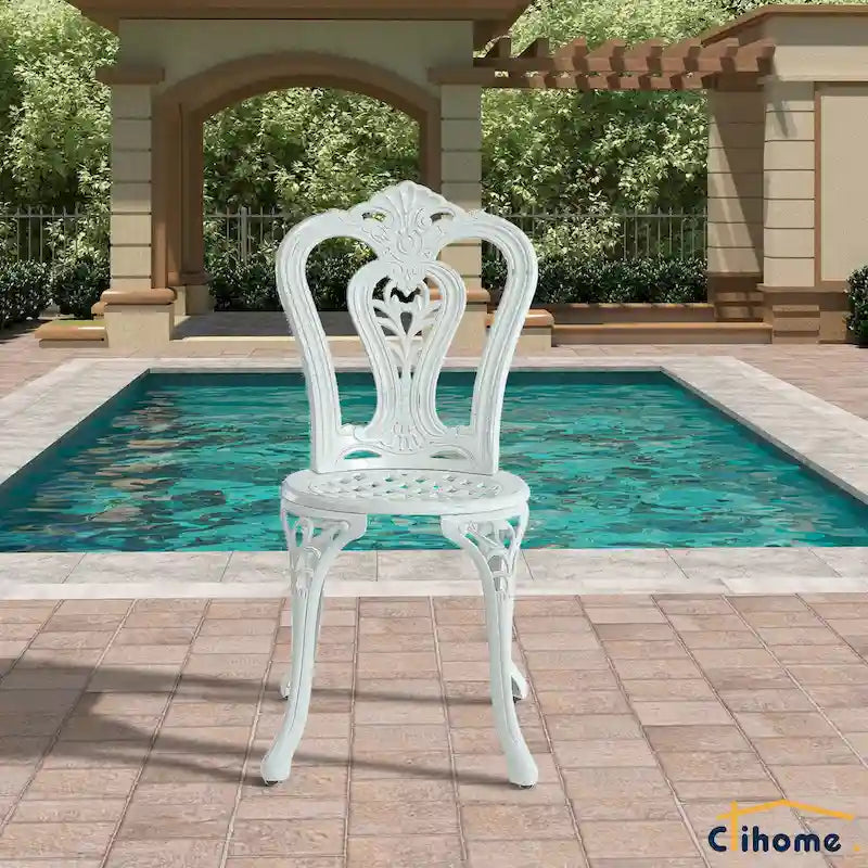 Clihome Outdoor Cast Aluminum Bistro Chair (Set of 2)