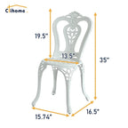 Clihome Outdoor Cast Aluminum Bistro Chair (Set of 2)