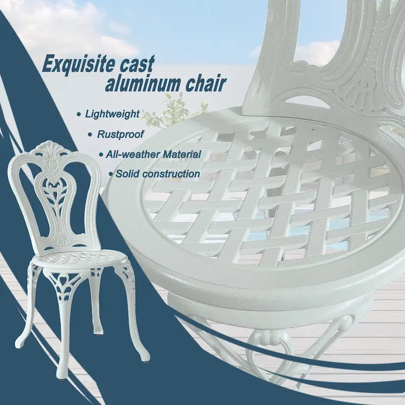 Clihome Outdoor Cast Aluminum Bistro Chair (Set of 2)